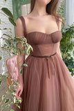 Lyra | Simple A-Line Tulle Tea-Length Prom and Homecoming Dress