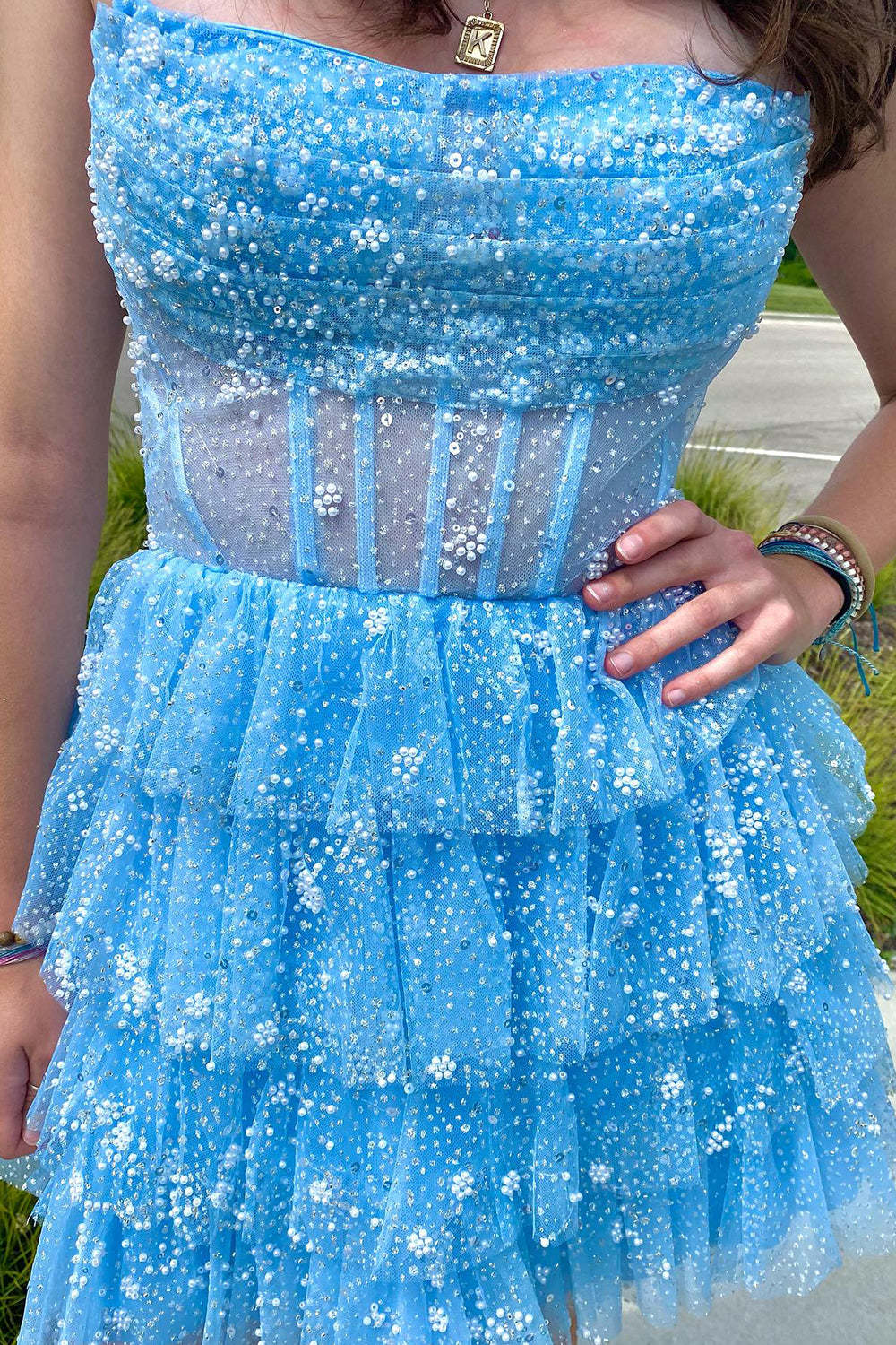 Willow | Strapless A-Line Tiered Homecoming Dress