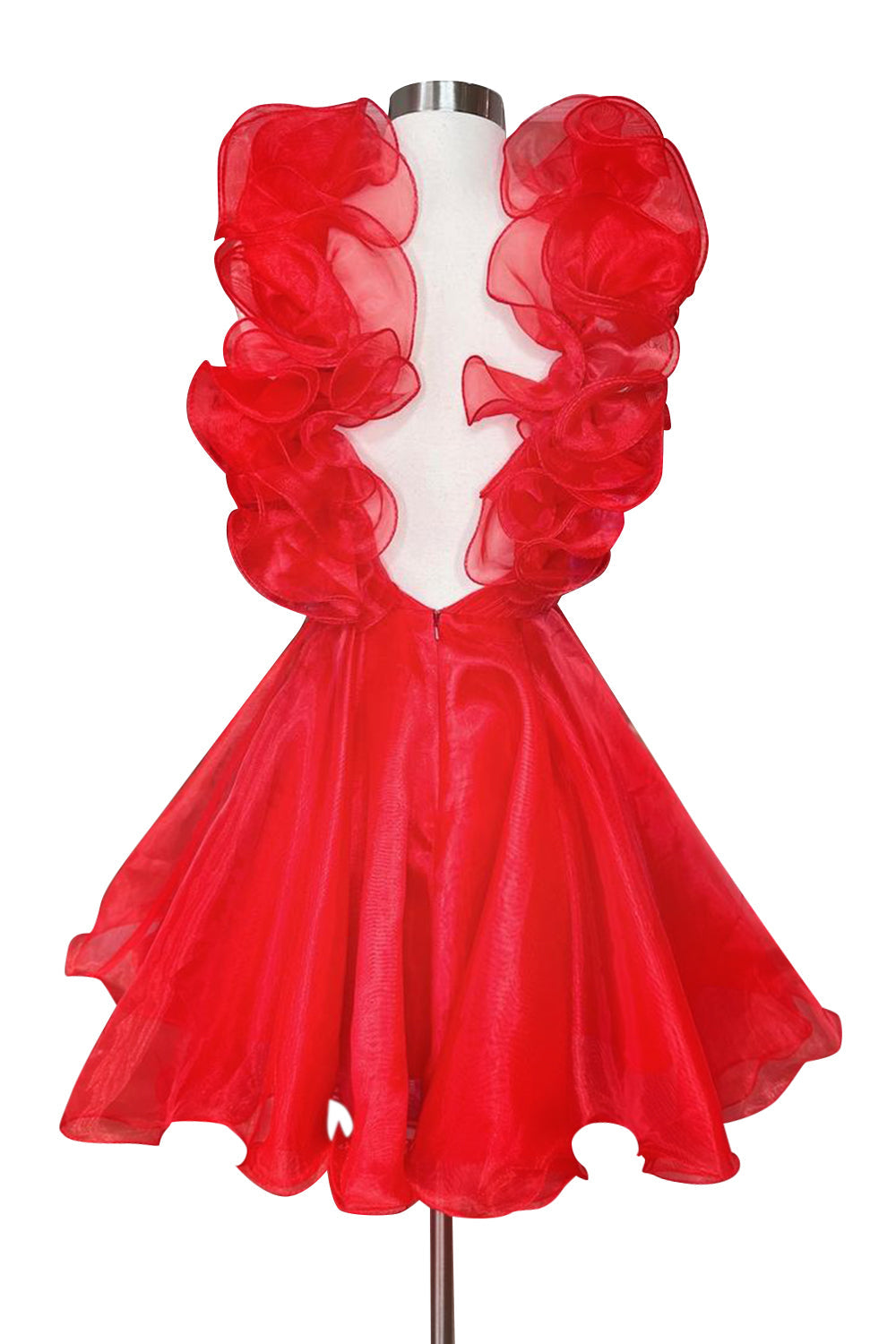 Nerissa |A Line Organza V Neck Homecoming Dress