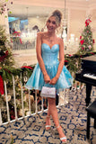 Cute Sweetheart Organza A-Line Short Homecoming Dress