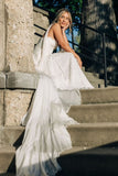 Isabella | Bohemian Mermaid Scoop Neck Chiffon Long Wedding Dress