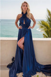 Seraphina | Glamorous Satin Illusion Mermaid Prom Dress with Side Slit