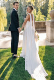 Isabella | Bohemian Mermaid Scoop Neck Chiffon Long Wedding Dress