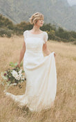 Belle | Crinkle Low Back Wedding Dress in Dark Ivory