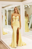 Selena | Cute Mermaid Sweetheart Satin Long Prom Dress with Beading