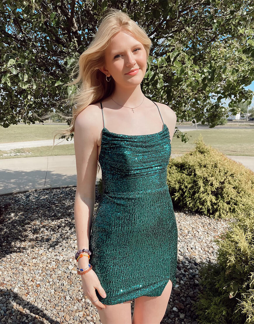 Lyla | Sequin Sheath Mini Dress for Homecoming