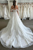 Elysia | Fairy A-Line Sweetheart Tulle Long Wedding Dress with Appliques