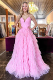 Elegant Tulle A-Line Sweetheart Prom Dress with Tiered