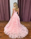 Elegant Tulle A-Line Sweetheart Prom Dress with Tiered