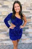 Camilla | Sheath Sequin One-Shoulder Homecoming Dress