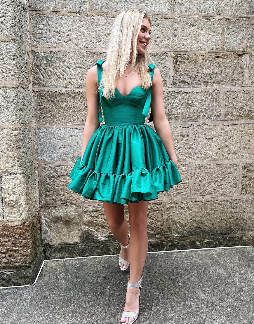 Sabrina |A-line Sweetheart Homecoming Dress and Ruffle