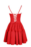 Mabel | A-Line Ruffled Lace-Up Short Homecoming Dress