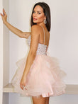 Amelia |A Line V Neck Tulle Homecoming Dress