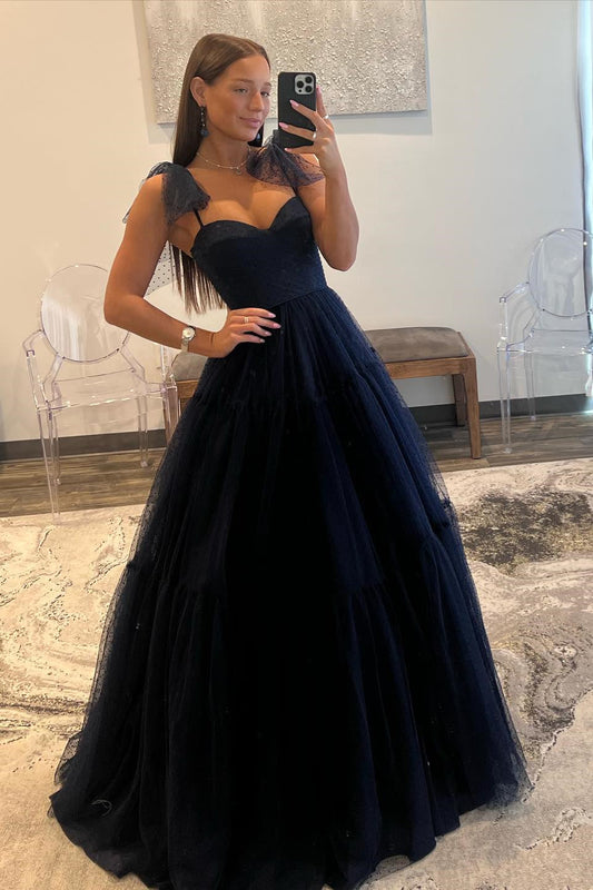 Skyler | A-Line Sweetheart Dot Tulle Prom Dress