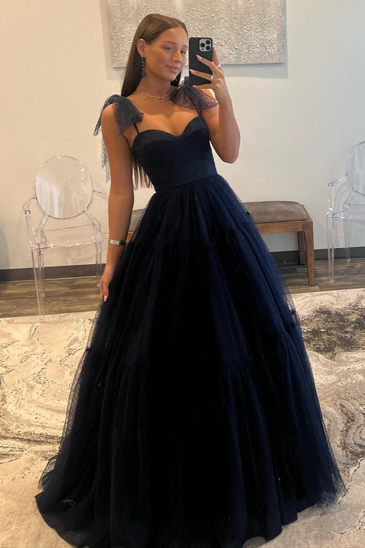 Skyler | A-Line Sweetheart Dot Tulle Prom Dress