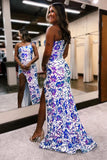 Mermaid One-Shoulder Sequin Appliqué Long Prom Dress with Slit