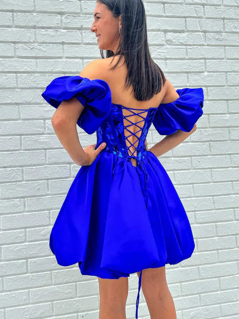 Aria | Off-the-Shoulder A-Line Short Homecoming Dress