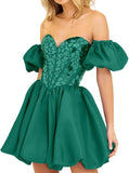 Aria | Off-the-Shoulder A-Line Short Homecoming Dress